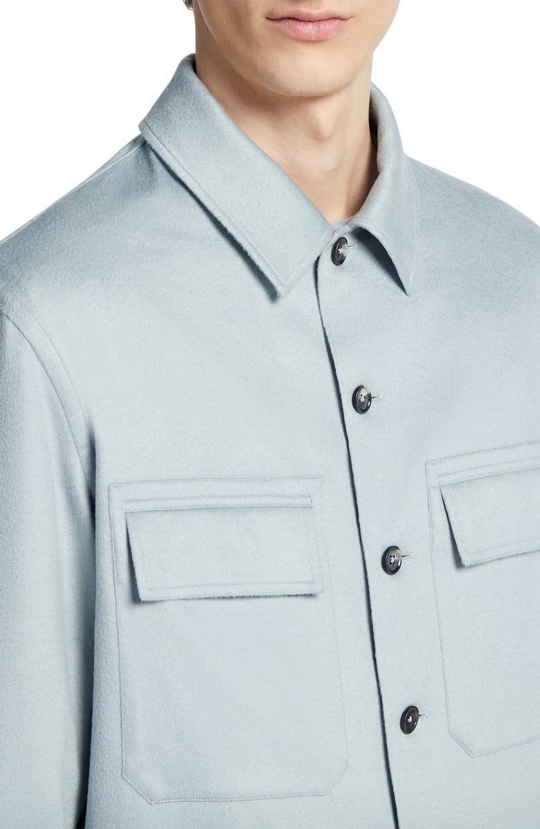 ZEGNA Oasi Cashmere Overshirt, Alternate, color, Glacier Blue