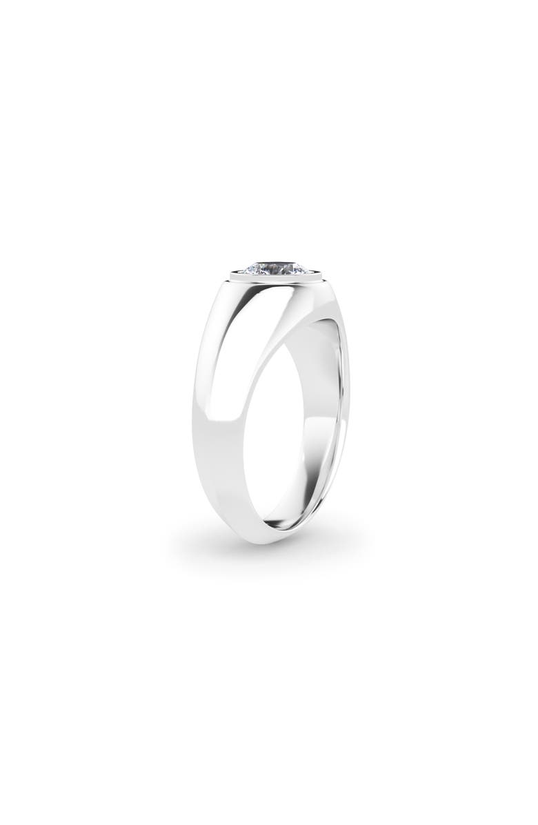 HauteCarat Men's Round Brilliant Lab Created Diamond Ring, Alternate, color, 2.00 Ctw 18K White Gold
