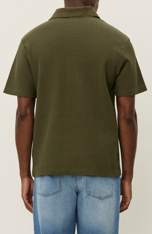 Les Deux Axel Pointelle Short Sleeve Organic Cotton Button-up Shirt