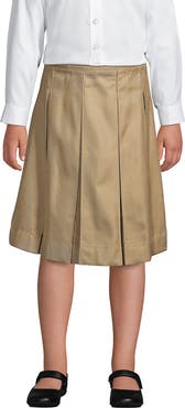 Lands' End School Uniform Girls Solid Box Pleat Skirt Below the Knee