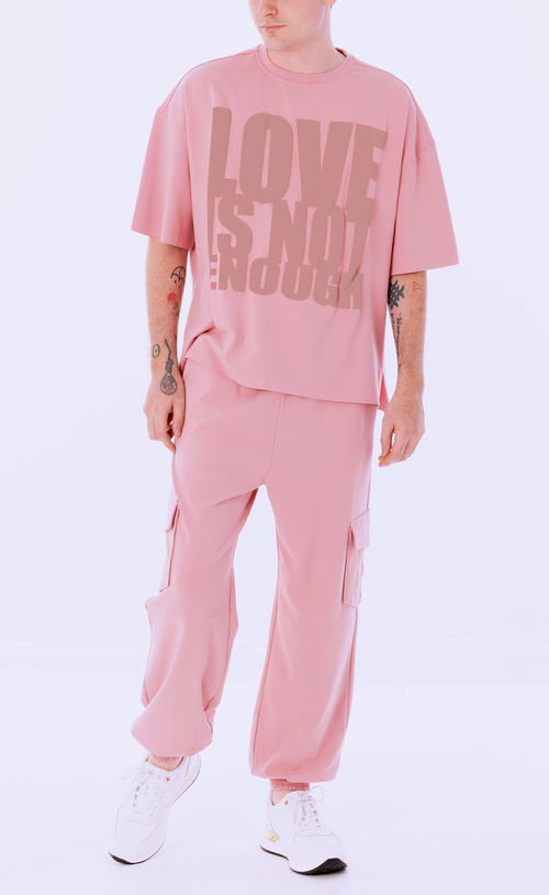 Dai Moda Dm Core Cargo Jogger In Pink