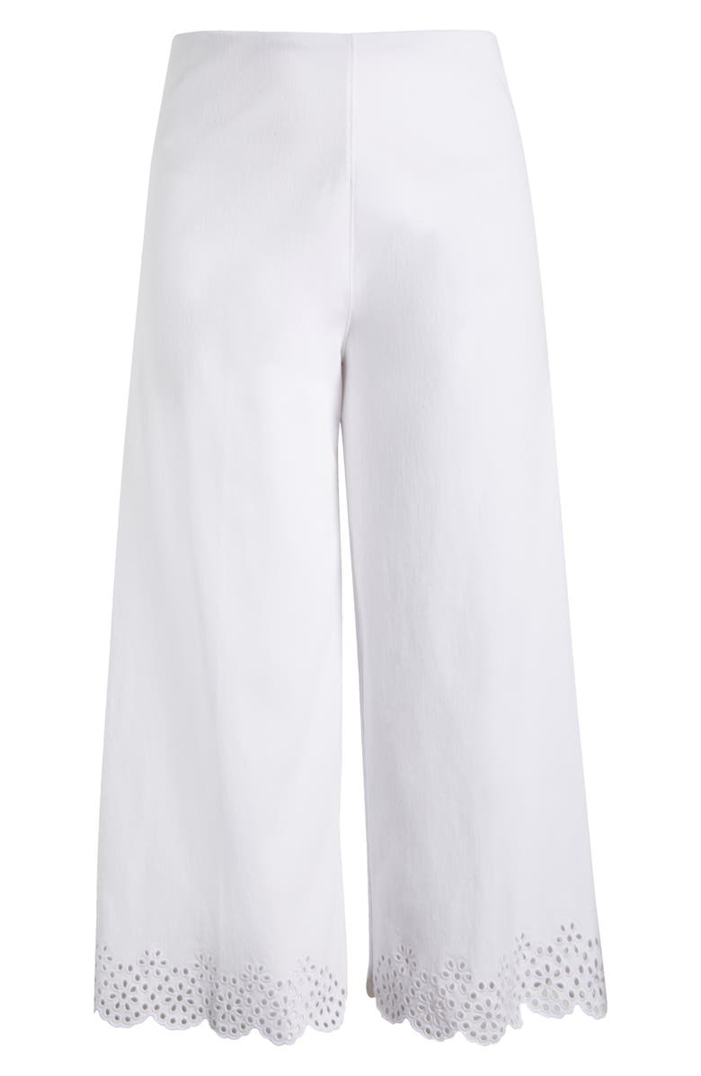 Lysse Eyelet Embroidered Wide Leg Crop Pants, Alternate, color, White