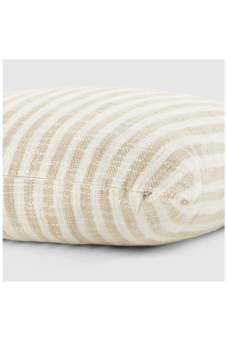 Yarn-Dyed Stripe Cotton Throw Pillow, Alternate, color, NATURAL