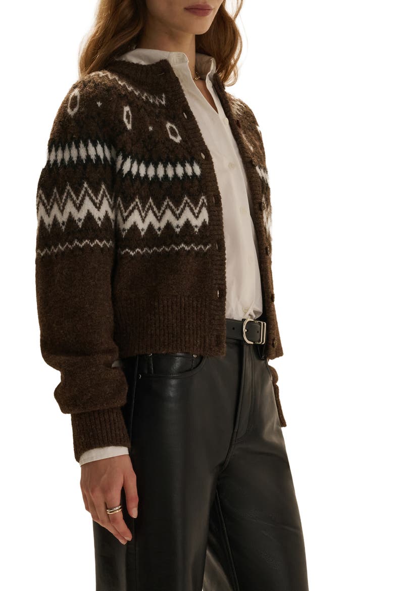 The Cropped Chalet Cardigan, Alternate, color, ESPRESSO MULTI