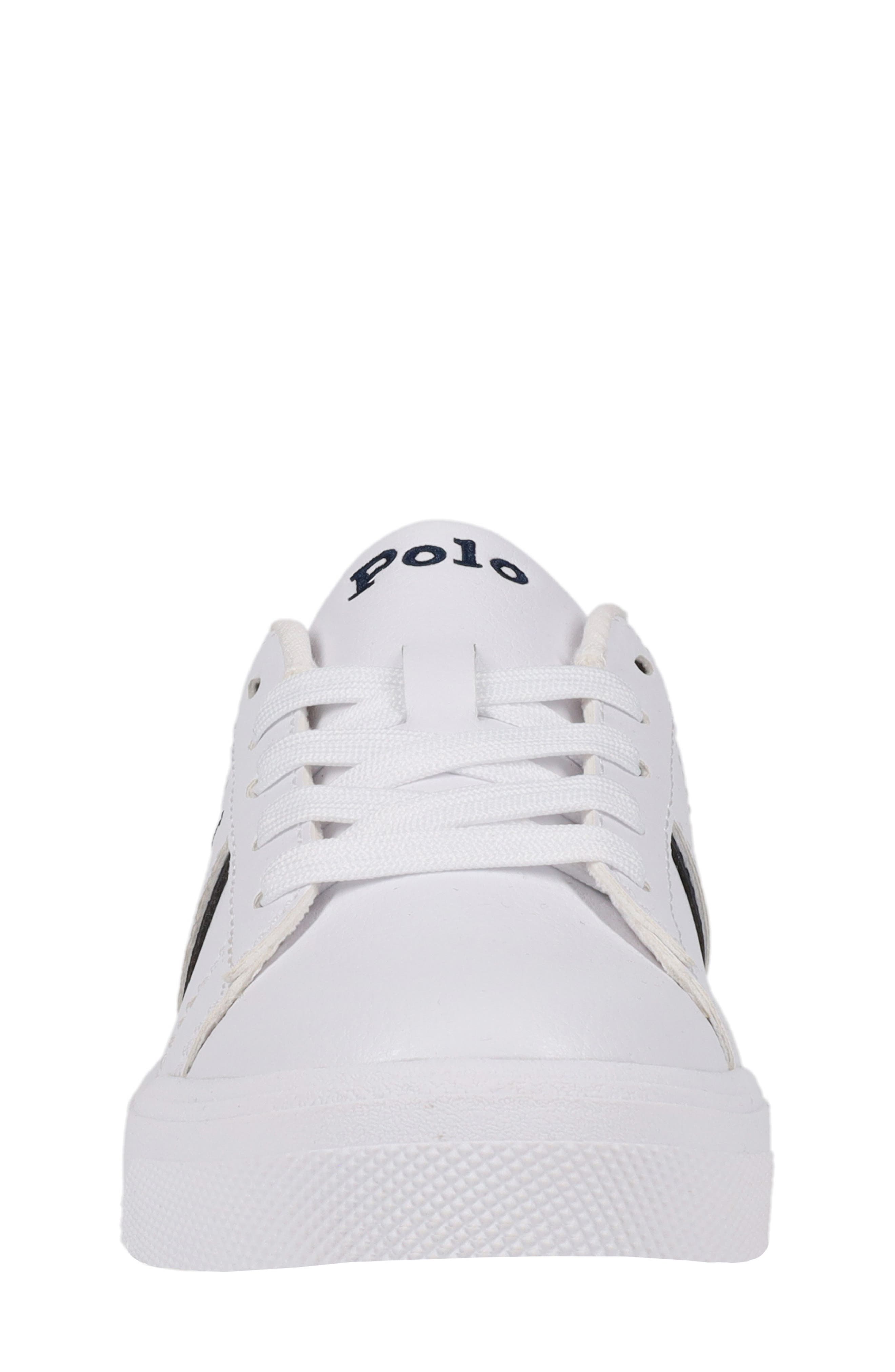 Ralph Lauren Kids' Telly Sneaker, Alternate, color, White/Navy