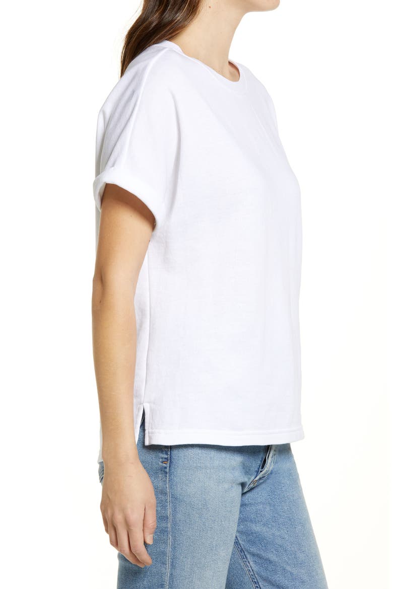 Dolman Sleeve French Terry T-Shirt, Alternate, color, WHITE