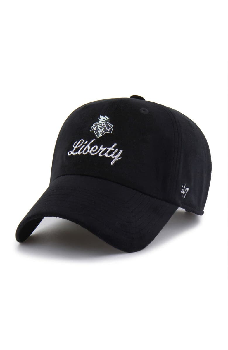 '47 Unisex '47 Black New York Liberty Spirited Velour Clean Up Adjustable Hat, Main, color, Black