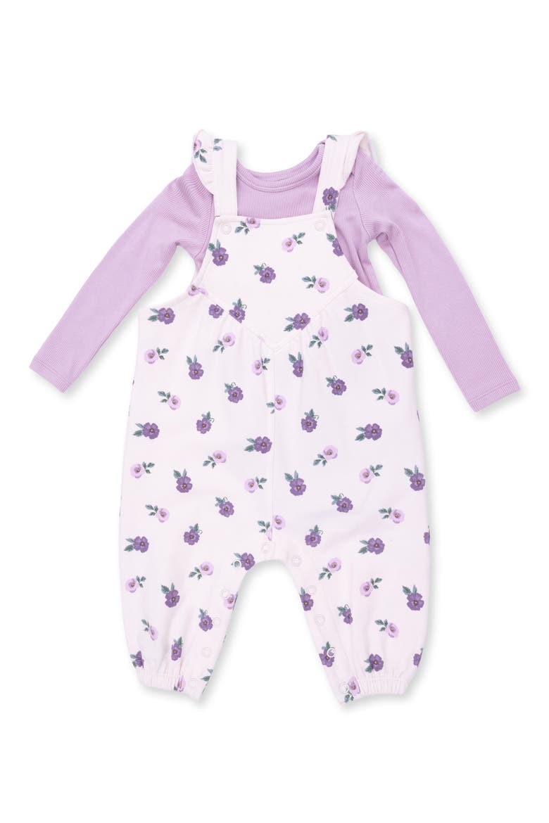 Violetta Ruffled Overall & Bodysuit Set, Main, color, PURPLE