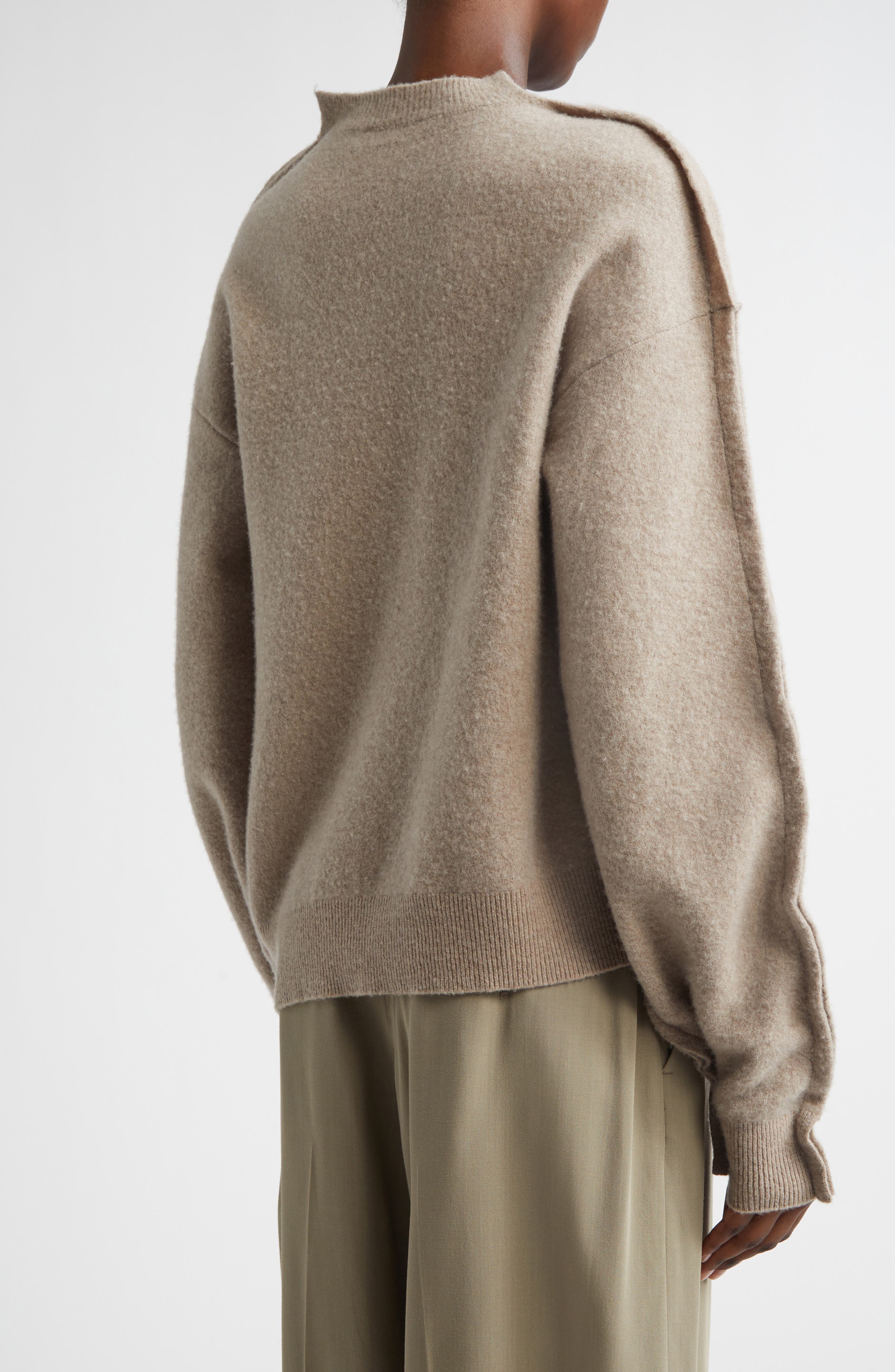 Sculpted Wool Blend Pullover Sweater - image 2