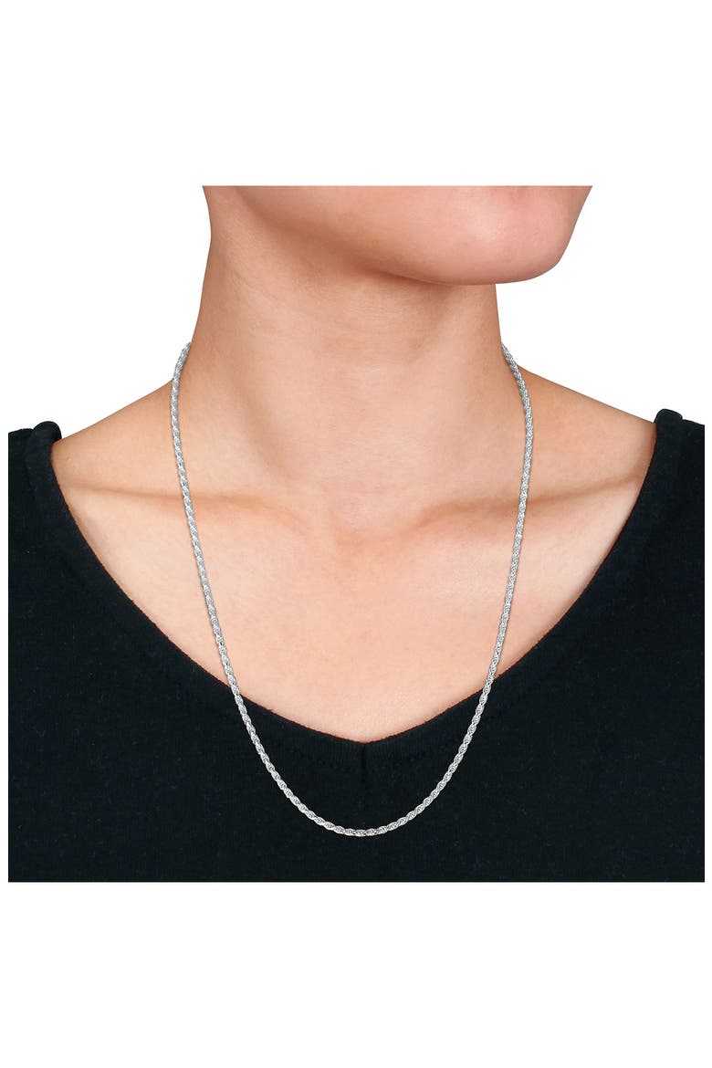 Diamond Cut Rope Chain Necklace, 2.30mm, Alternate, color, SILVER