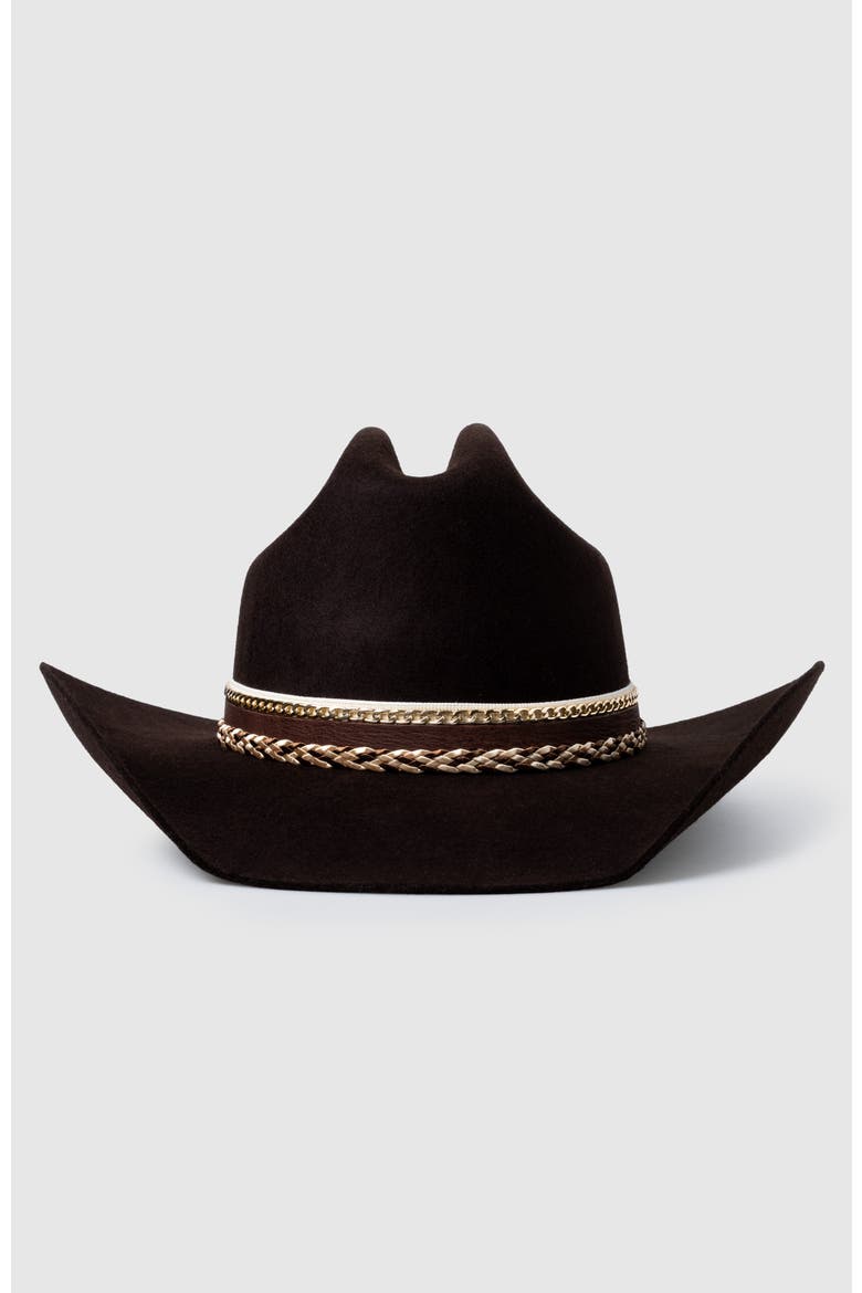 The Lasso Lady Wool Western Cowboy Hat, Alternate, color, Dark Brown