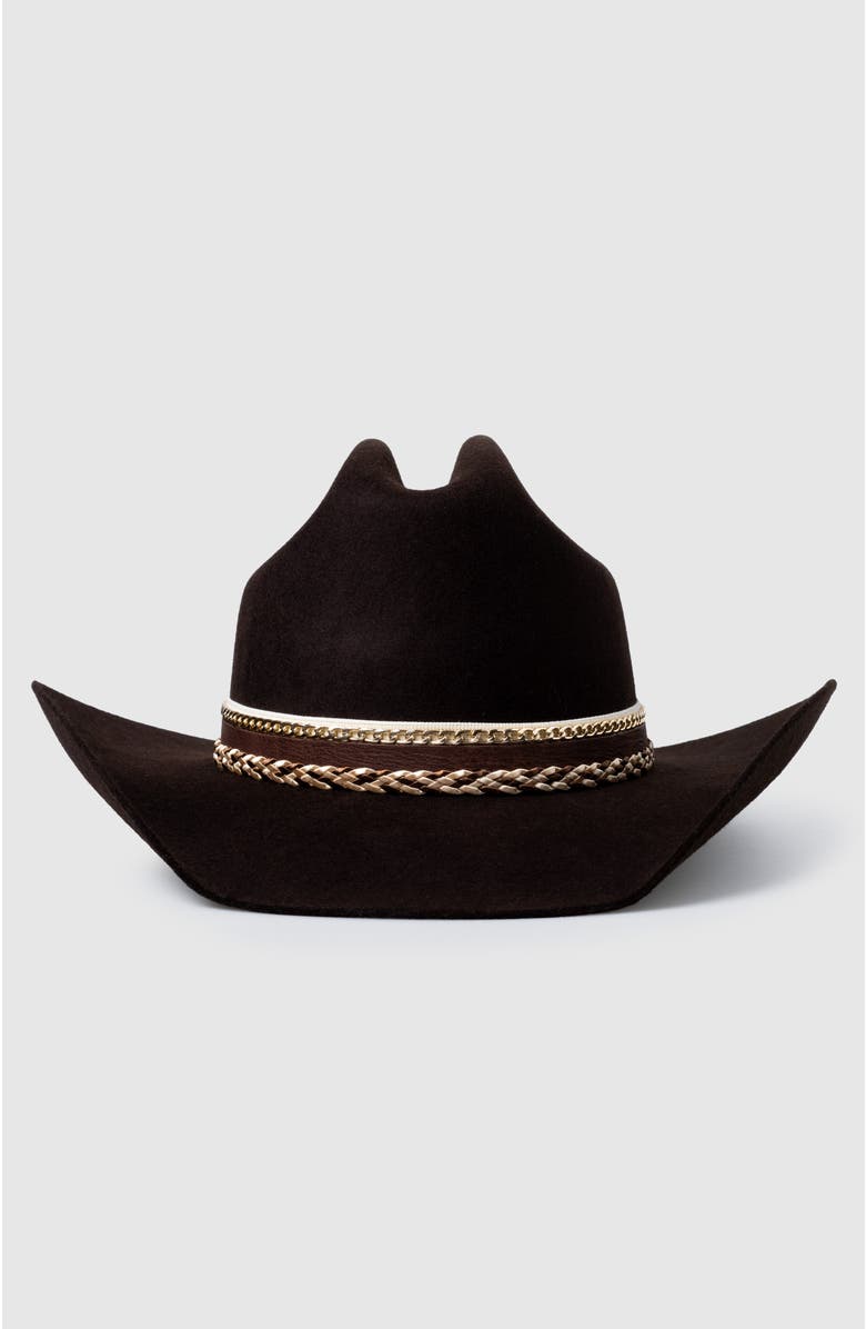 Manela The Lasso Lady Wool Western Cowboy Hat, Alternate, color, Dark Brown