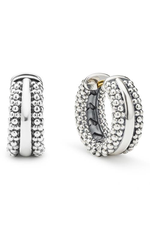 Lagos Signature Caviar Huggie Hoop Earrings In Metallic