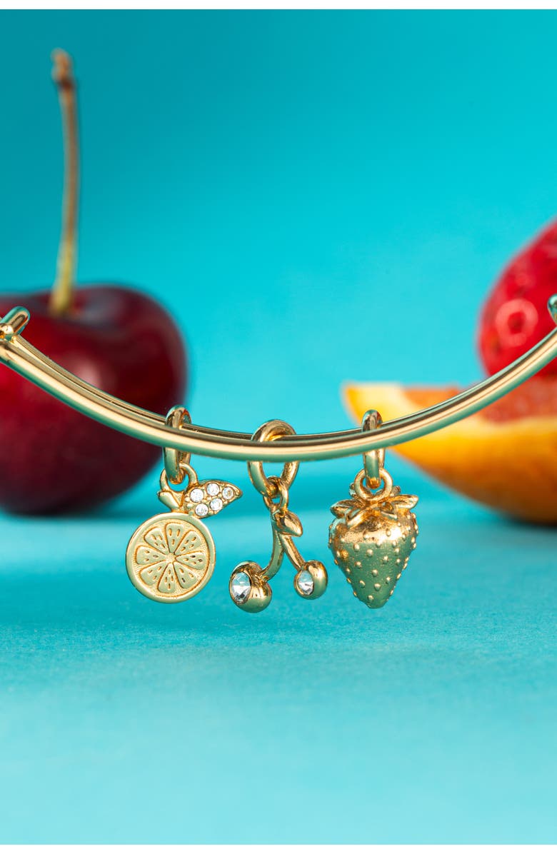 Alex and Ani Summer Fruits Charm Bangle, Alternate, color, Gold