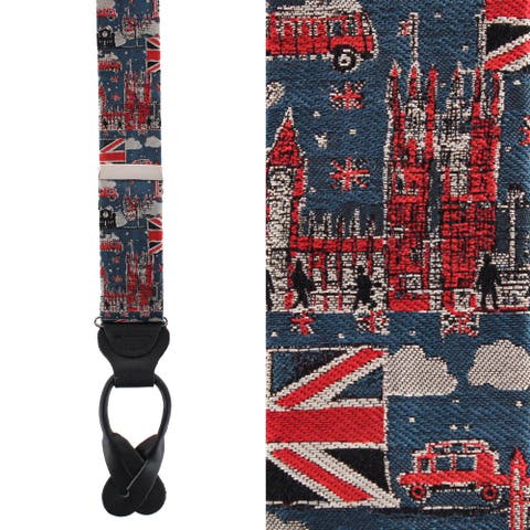 Kensinton Classic Silk Novelty Button End Suspenders