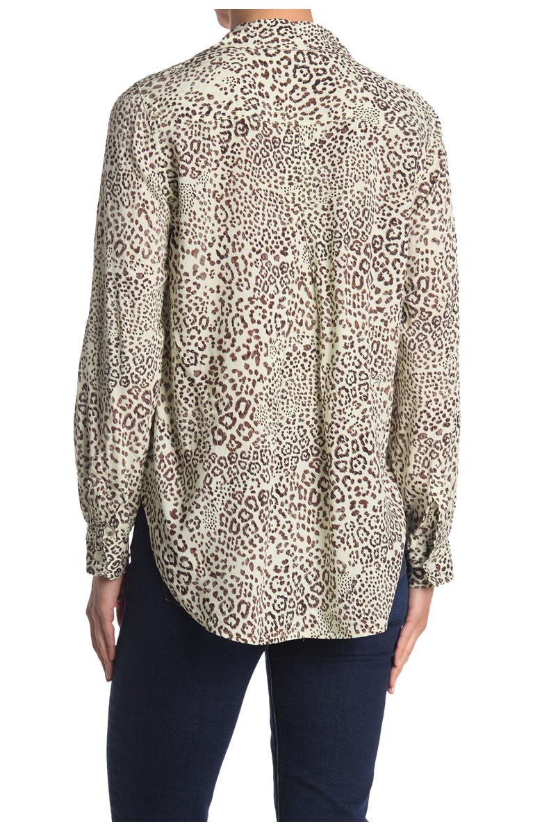 VELVET HEART Elisa Button Front Animal Print Blouse, Alternate, color, 