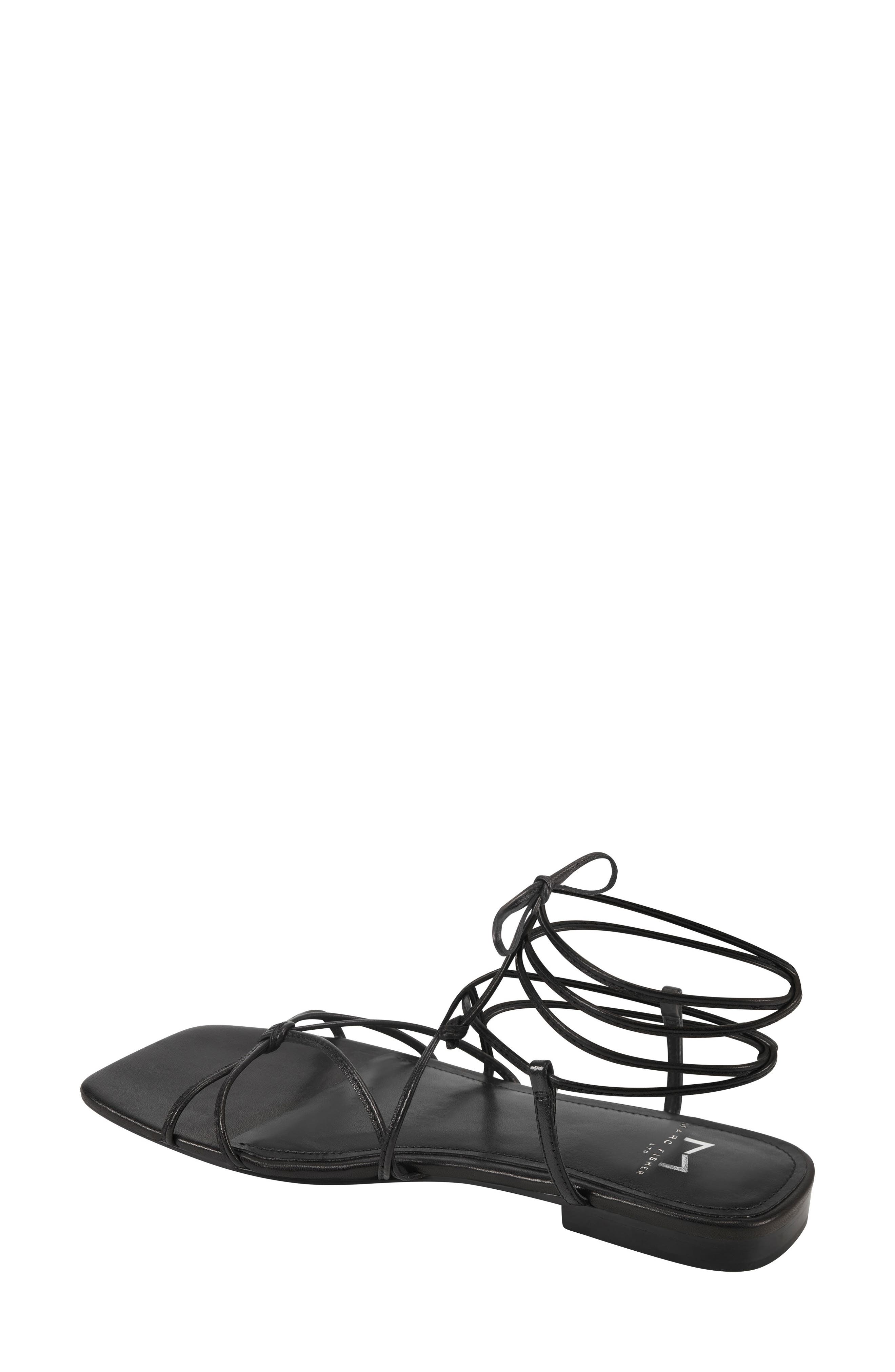 Marina Lace-Up Sandal, Alternate, color, BLACK LEATHER