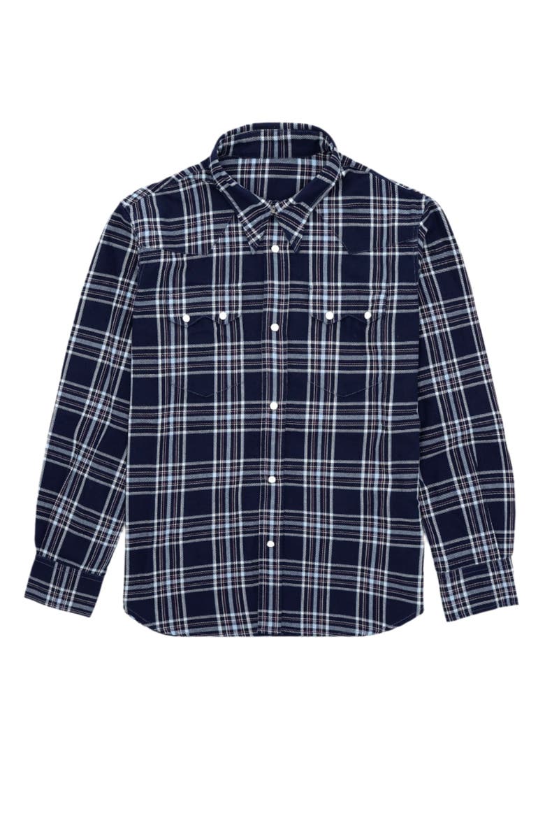 Smith Texan Shirt, Main, color, DARK BLUE CHECK