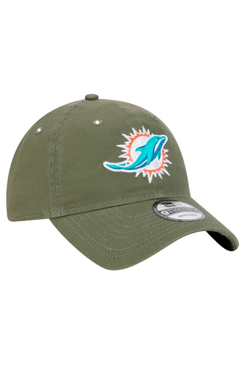 Men's New Era Olive Miami Dolphins Main 9TWENTY Adjustable Hat, Alternate, color, Olive