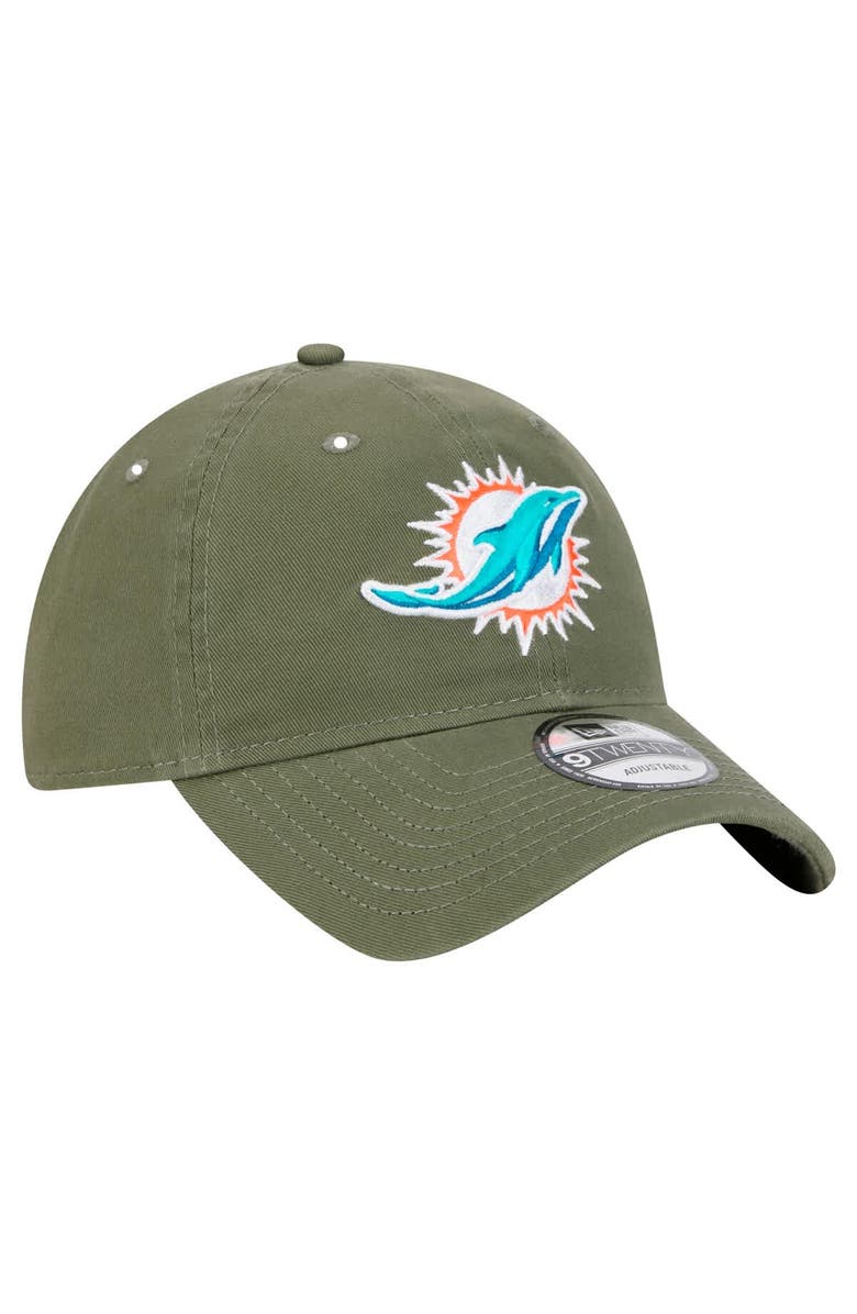 New Era Men's New Era Olive Miami Dolphins Main 9TWENTY Adjustable Hat, Alternate, color, Olive