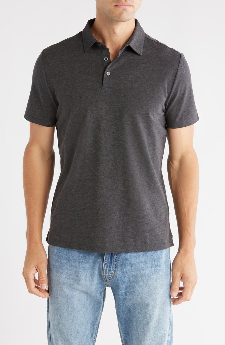 WESTZEROONE Ferd Short Sleeve Polo, Main, color, Charcoal