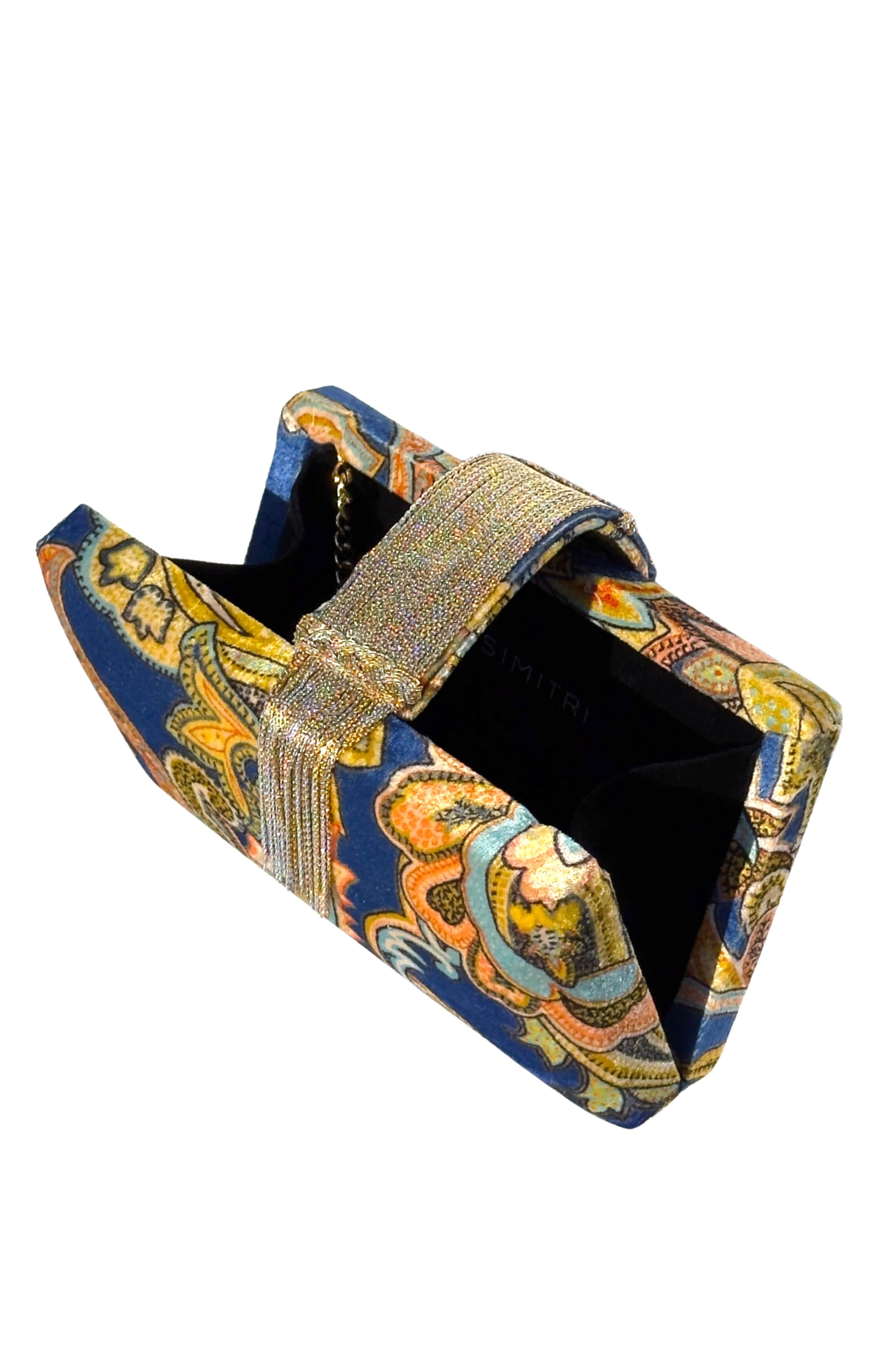 Simitri Velvet Fringe Clutch, Alternate, color, Paisley