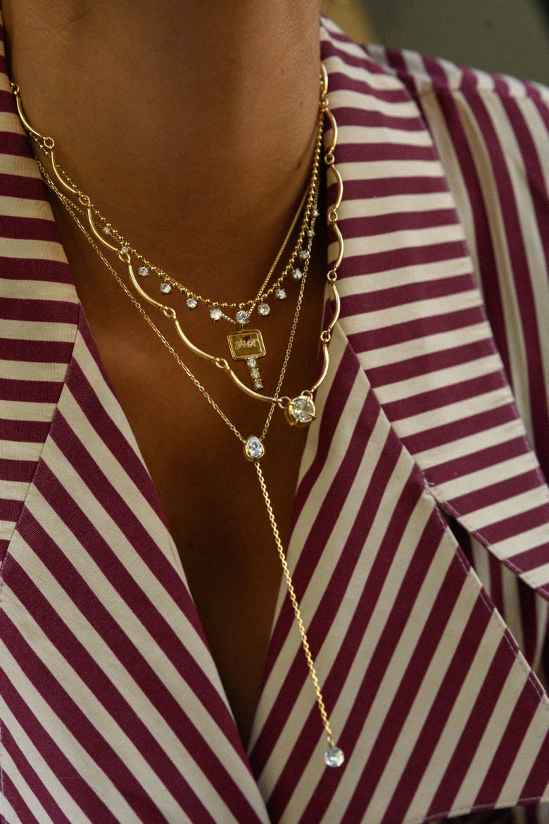 Diamond Rain Necklace, Alternate, color, Gold
