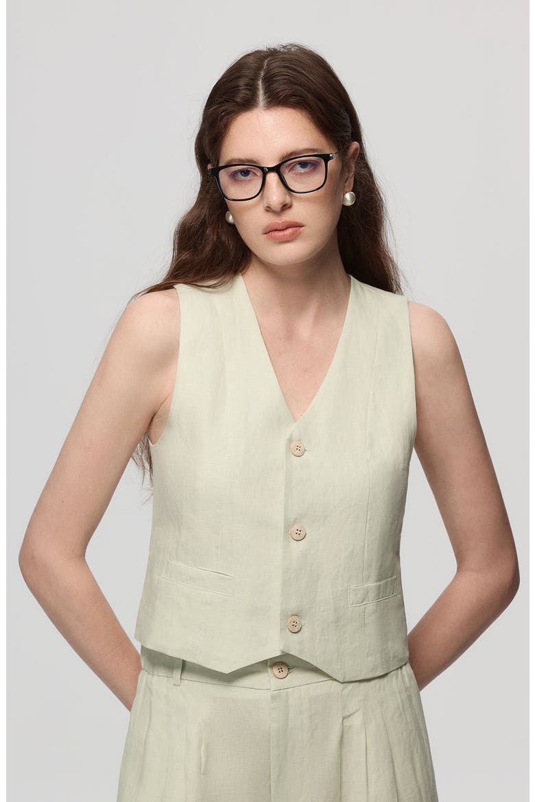 Hemp Tailored Vest, Main, color, Light Mint