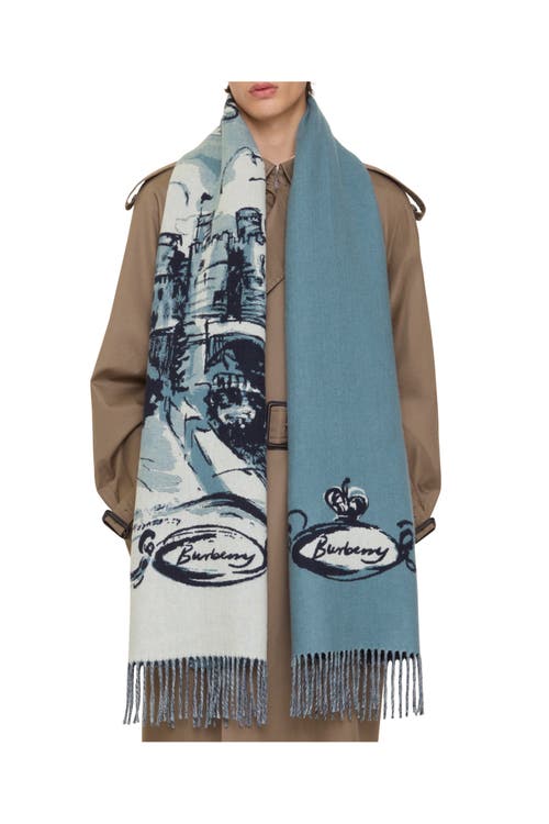 Burberry Castle Cashmere Scarf In Green