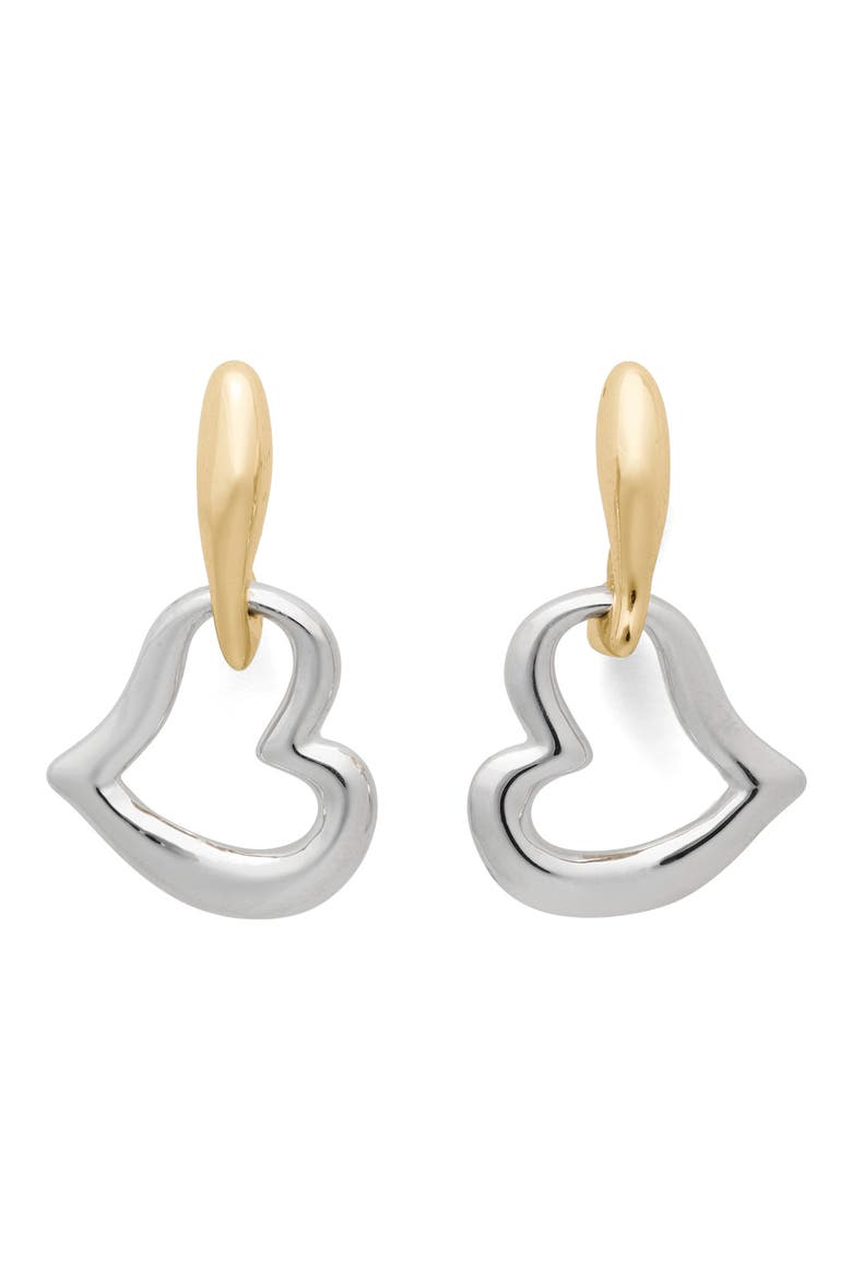heart drop earrings, Main, color, GOLD/ SILVER