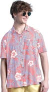Margaritaville Men's Margaritaville Coral Arizona Diamondbacks Palm Shade Party Button-Up Shirt
