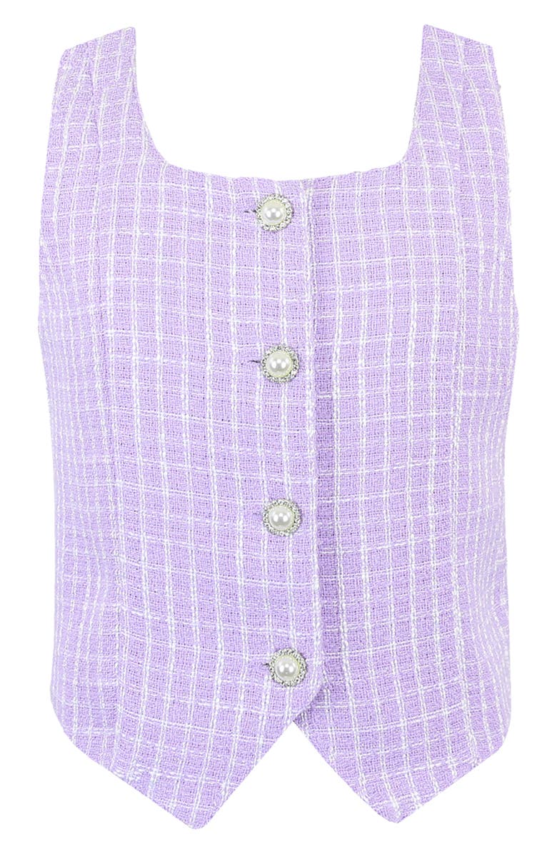 Zunie Kids' Bouclé Vest & Shorts Set, Alternate, color, Lilac