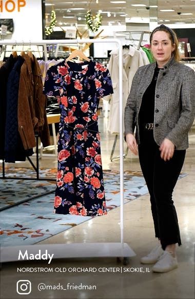 Eliza J Floral Print Midi Dress (Women) | Nordstromrack