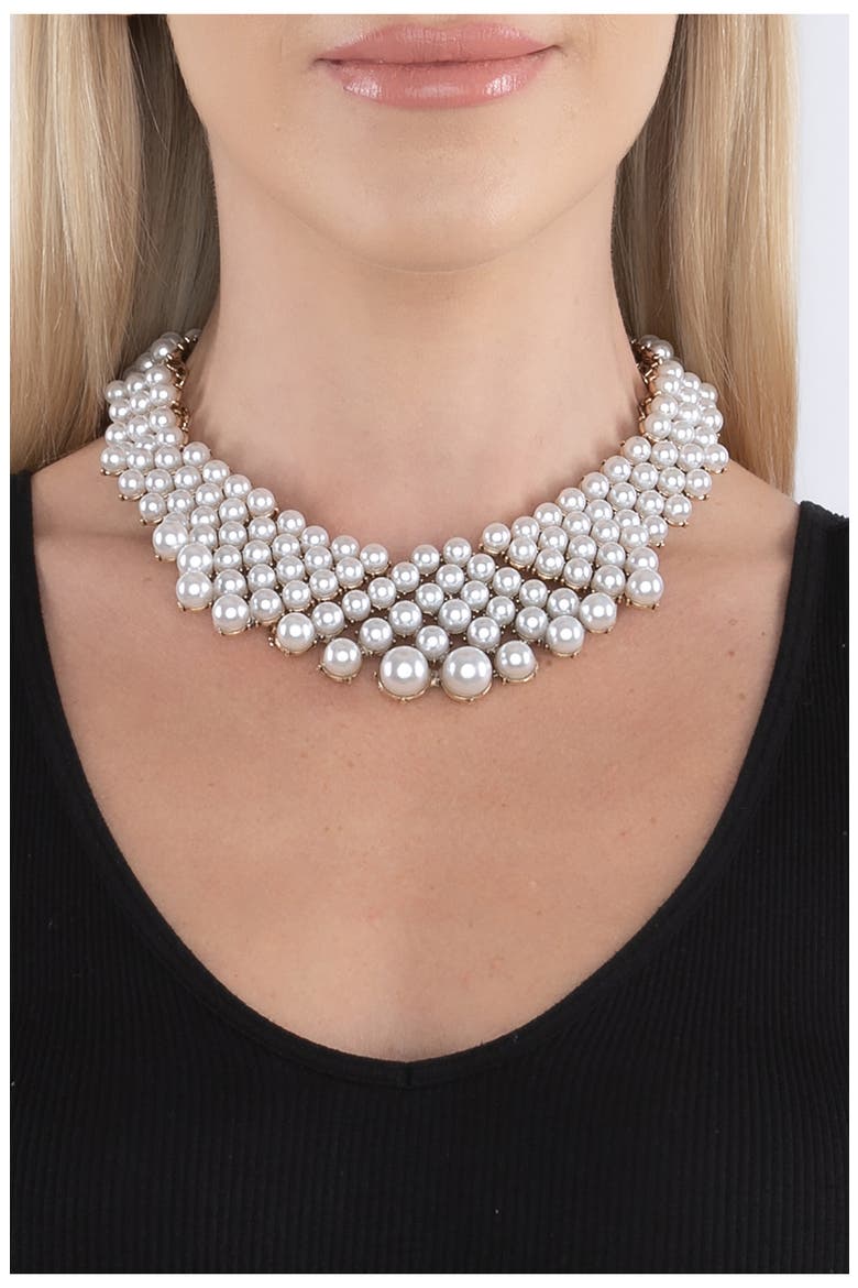 Emma Collar Necklace, Alternate, color, WHITE