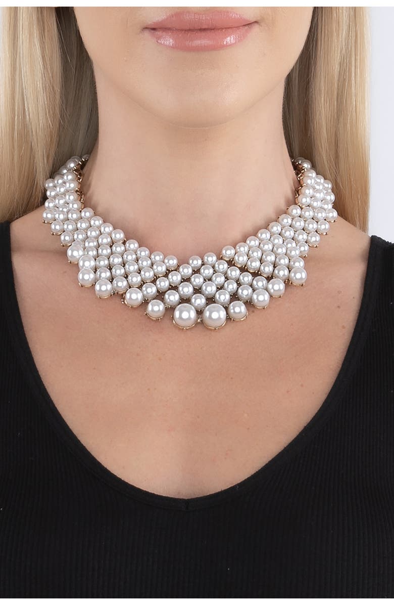 EYE CANDY LOS ANGELES Emma Collar Necklace, Alternate, color, White