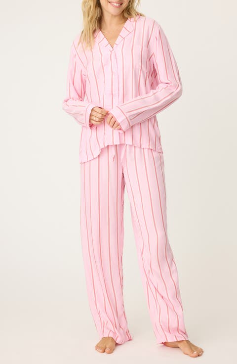 Stripe Hype Pajamas & Head Wrap Set