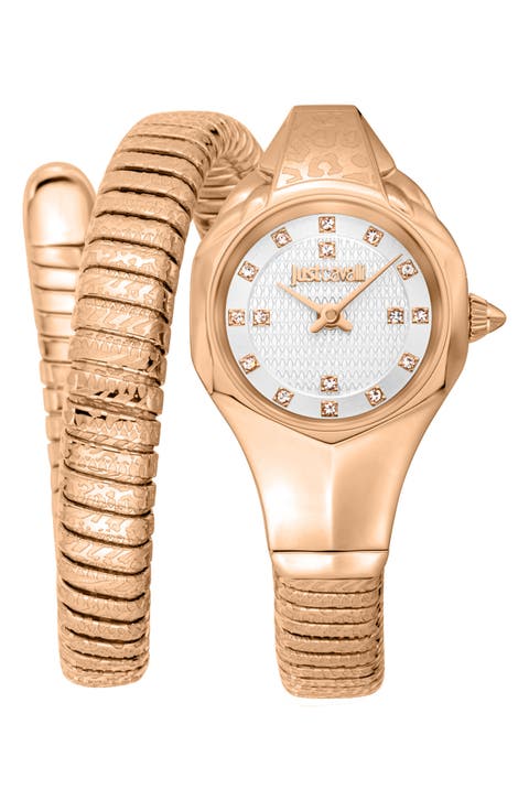 Coiled Snake Bracelet Watch, 22mm x 35mm