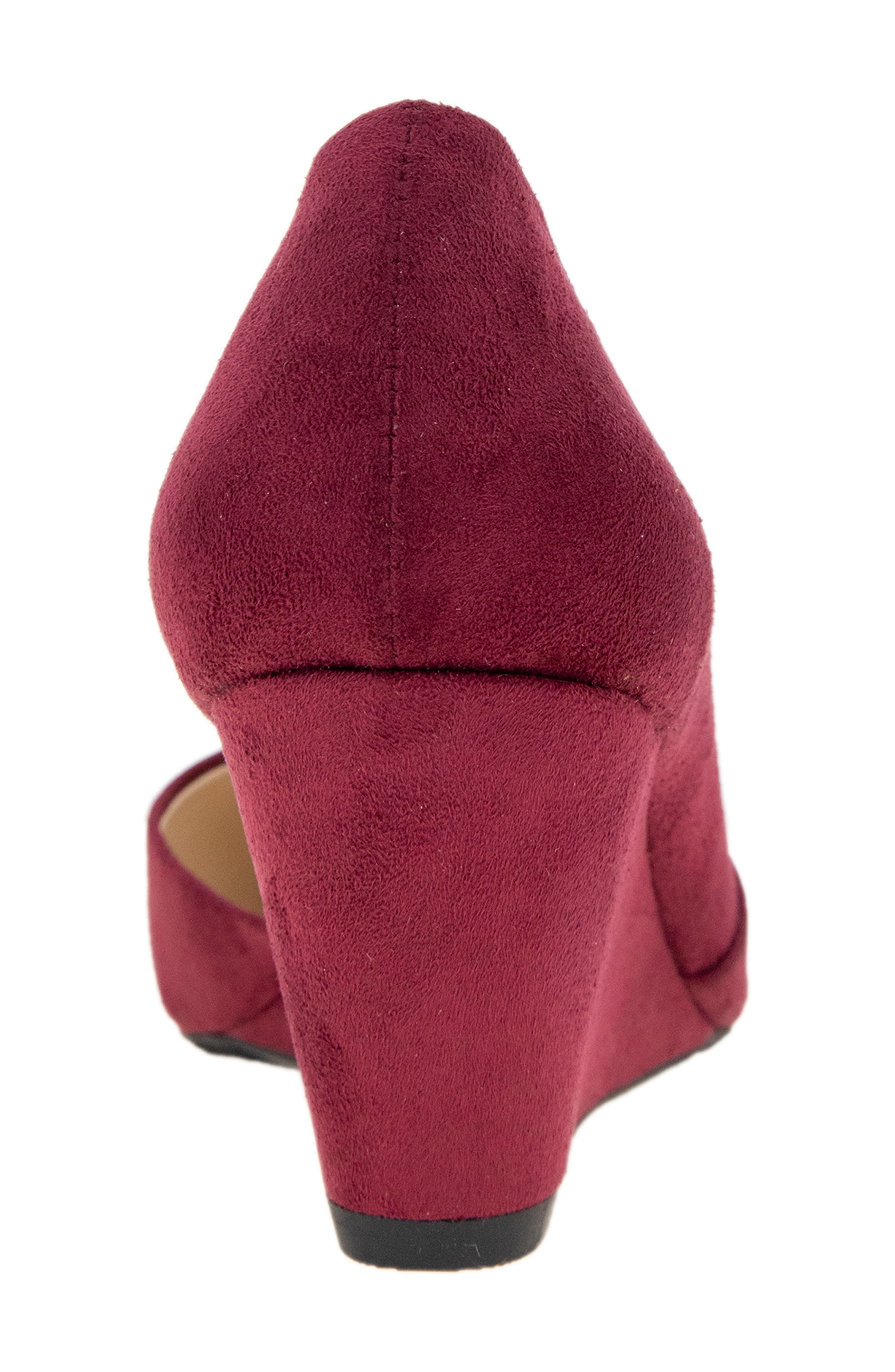 Reaction Kenneth Cole Eltinn Wedge Pump, Alternate, color, Burgundy Micro