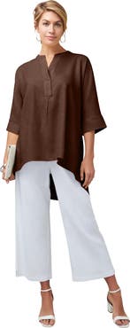 Jessica London Hi Low Linen Tunic