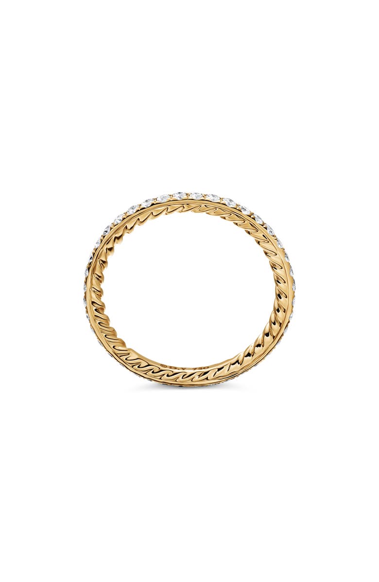 David Yurman DY Eden Band Ring in 18K Yellow Gold with Pavé Diamonds, Alternate, color, Gold