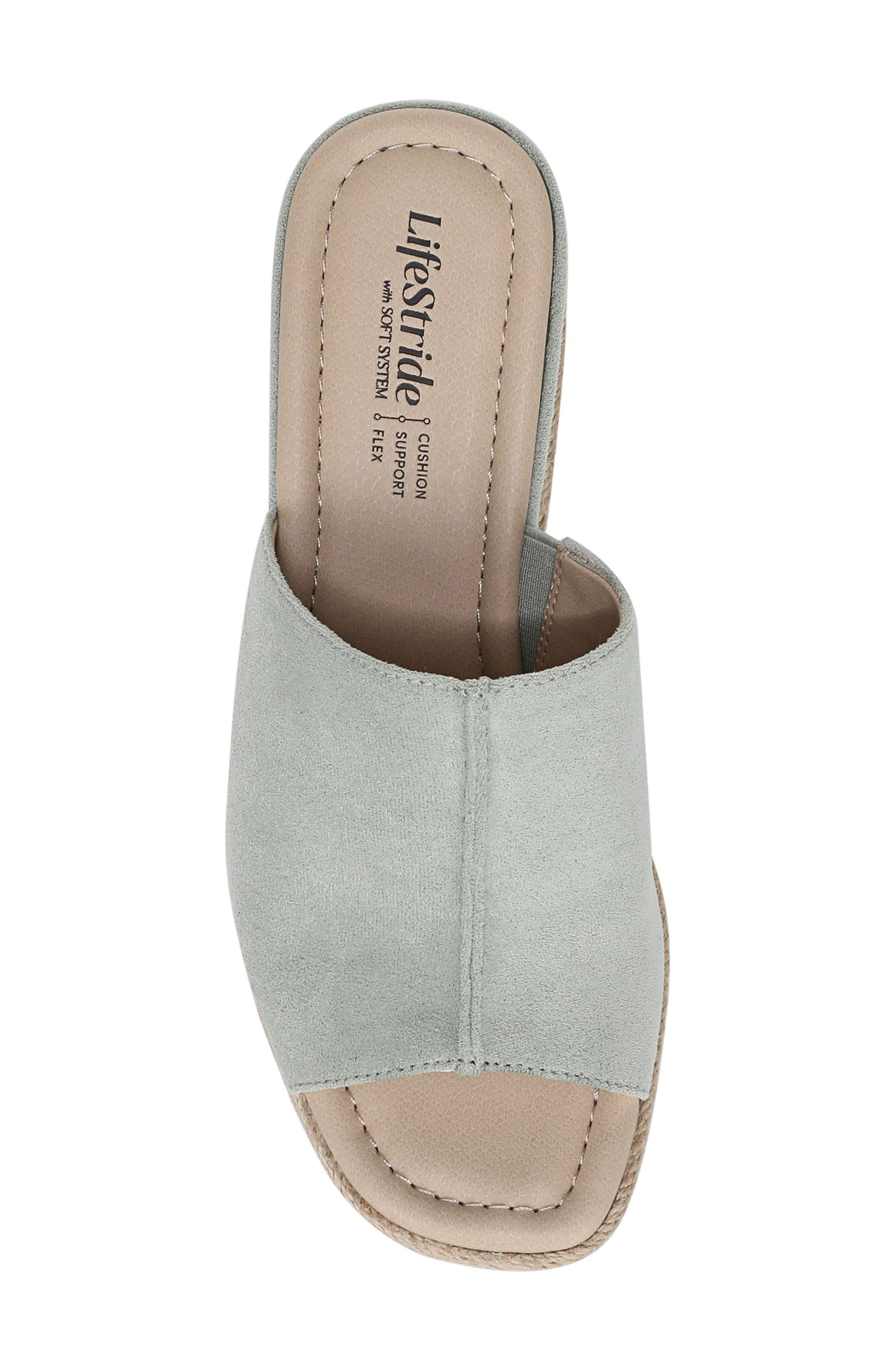 Haute Espadrille Platform Wedge Slide Sandal, Alternate, color, JADE GREEN
