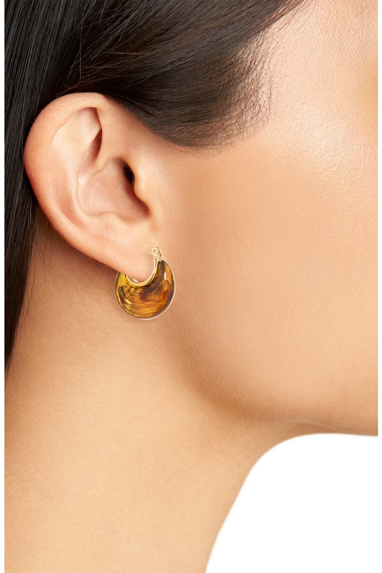 Set of 3 Resin Huggie Hoop Earrings, Alternate, color, BLACK MULTI