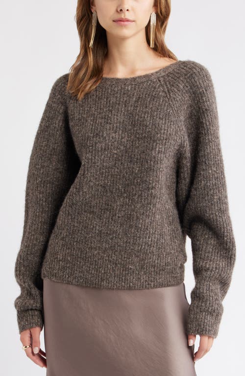 Open Edit Twist Reversible Sweater In Brown