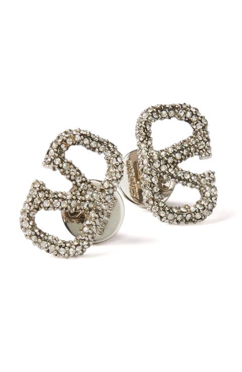 【関税&送料込】Valentino Garavani Earrings Valentino Garavani VLogo Signature Drop Earrings | Silver