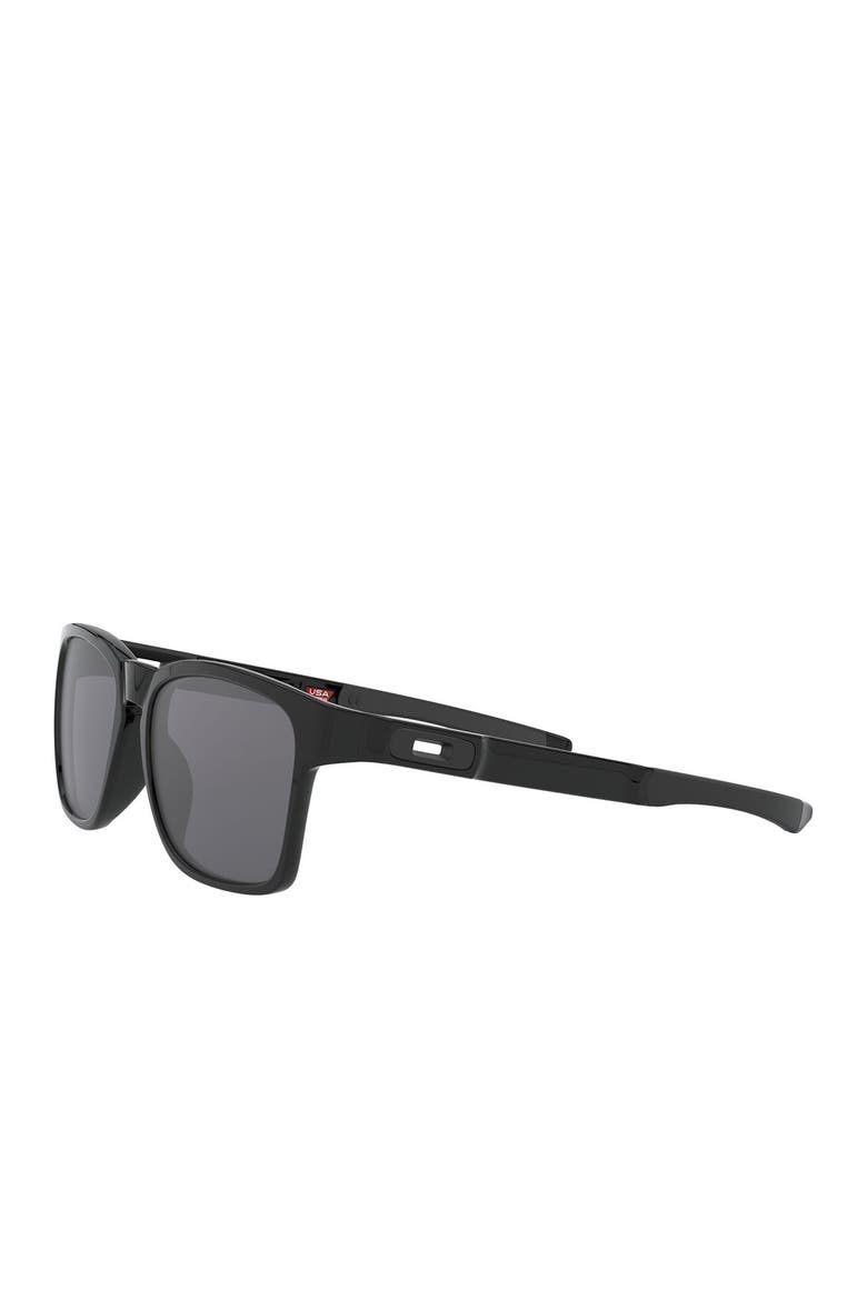 56mm Rectangle Sunglasses, Alternate, color, BLACK