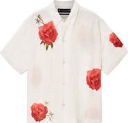 AllSaints Fazed Floral Button-Up Camp Shirt