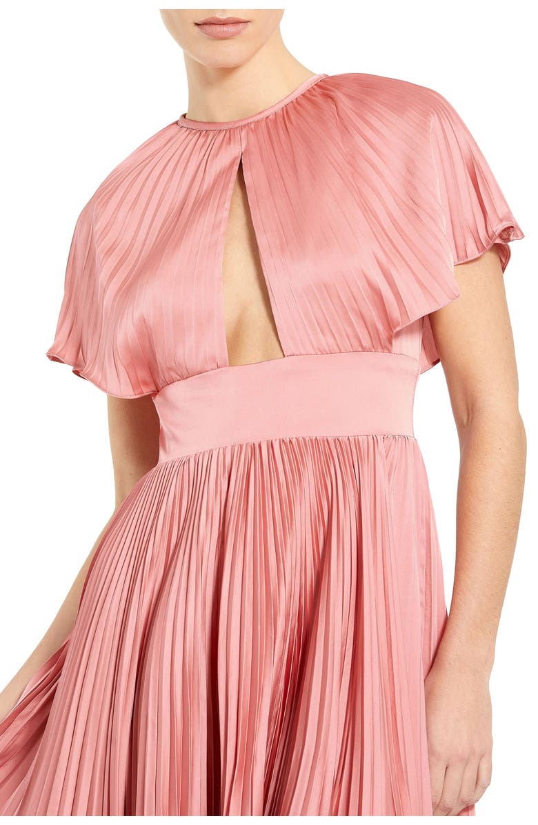 Mac Duggal Front Cutout Pleated High Low Dress, Alternate, color, Dusty Rose