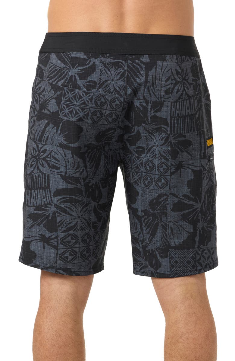 O'Neill Hyperfreak Heat Hawaii Board Shorts, Alternate, color, Graphite