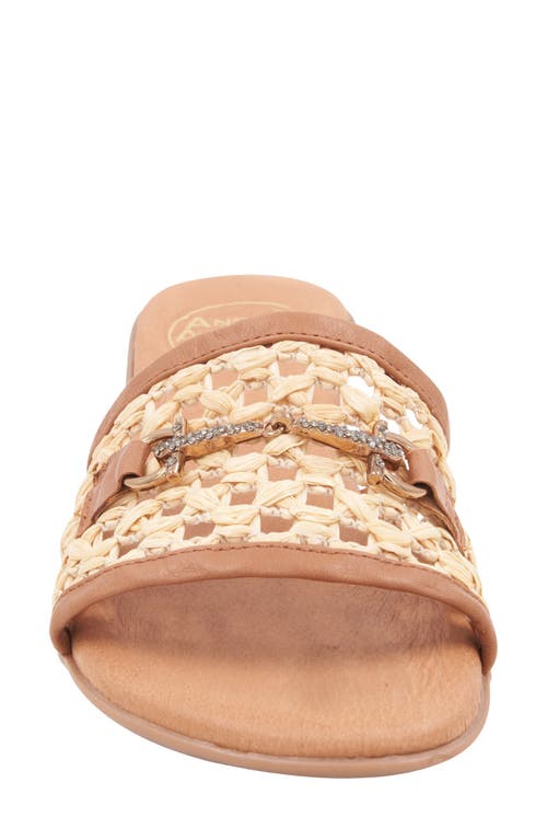 Andre Assous André Assous Niles Crystal Bit Slide Sandal In Natural/cuero