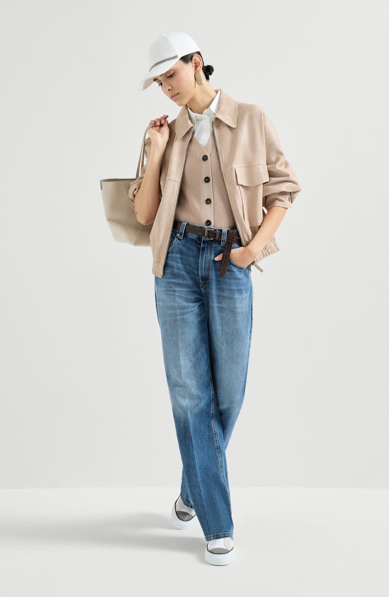 Brunello Cucinelli Cashmere knit vest, Alternate, color, Light Brown